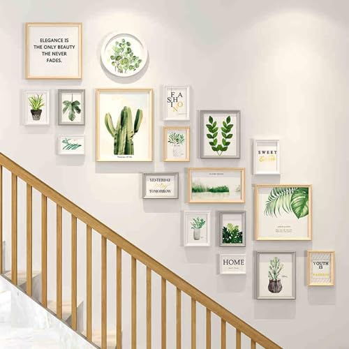 YDHSIKK Massivholz-Fotorahmen, Massivholz-Fotorahmen-Collage-Set, Wandrahmen, 18 Stück, mehrere Größen, Montage erforderlich(1002) von YDHSIKK