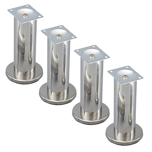 YDHSIKK Möbelbeine 4 Stück Möbelbeine aus Edelstahl, Ersatz for runde Sofafüße, DIY-Möbelersatzfüße for Couchtisch, Sofa, Schrank, Bett, Schreibtisch, Stuhl(B,13.5cm) von YDHSIKK