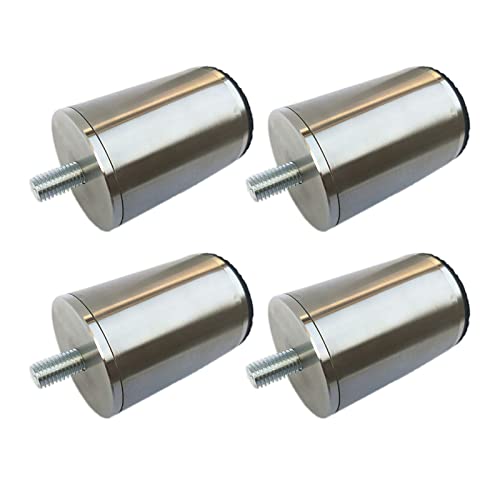 YDHSIKK Möbelbeine 4er Set Möbelbeine Edelstahl Sofafüße Runde Tischbeine, for Schreibtisch Küche Frühstücksbar Arbeitsplatte Couch Bett Schrank(9.4cm/3.7in) von YDHSIKK