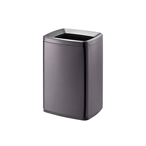 YDHSIKK Mülleimer, Dose mit großem Fassungsvermögen, Edelstahl, ohne Deckel, langes Fass, großes Kaliber, quadratisch, for Büro, Wohnzimmer, Schlafzimmer, Küche(Silver) von YDHSIKK