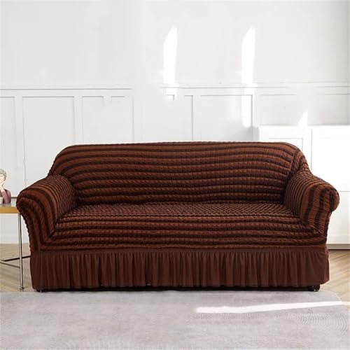 YDHSIKK Sofabedeckung l Form, Geschenk des Vaters, Elastischer Sofabezug aus Seersucker mit Rüschen, Mehrfarbig, mehrere Größen(13,Four people235x300cm) von YDHSIKK