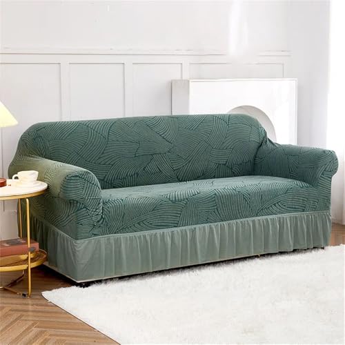 YDHSIKK Sofabedeckung l Form, Geschenk des Vaters, Elastischer Sofabezug aus gerüschtem Seersucker for das Wohnzimmer, Mehrfarbig(09,2-Seater-145-185cm) von YDHSIKK
