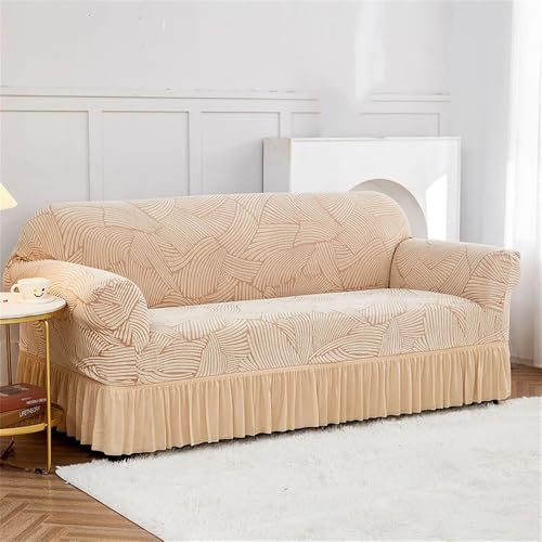 YDHSIKK Sofabedeckung l Form, Geschenk des Vaters, Elastischer Sofabezug aus gerüschtem Seersucker for das Wohnzimmer, Mehrfarbig(10,1-Seater-90-140cm) von YDHSIKK