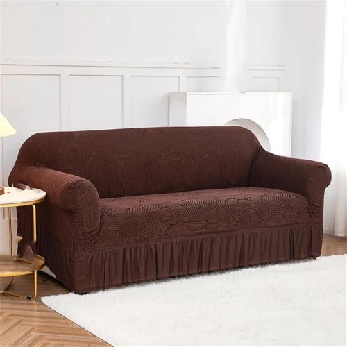 YDHSIKK Sofabedeckung l Form, Geschenk des Vaters, Elastischer Sofabezug aus gerüschtem Seersucker for das Wohnzimmer, Mehrfarbig(11,2-Seater-145-185cm) von YDHSIKK