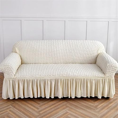 YDHSIKK Sofabedeckung l Form, Geschenk des Vaters, Seersucker-Sofabezug, mehrere Größen(14,Double145x185cm) von YDHSIKK
