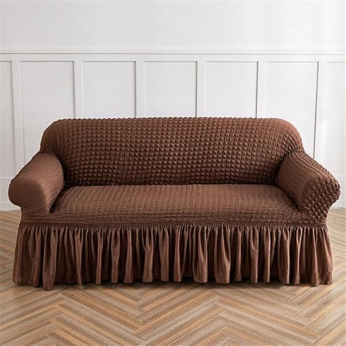 YDHSIKK Sofabedeckung l Form, Geschenk des Vaters, Seersucker-Sofabezug mit Rüschensaum, Mehrfarbig, mehrere Größen(Ztkjbh002,235x300cm) von YDHSIKK