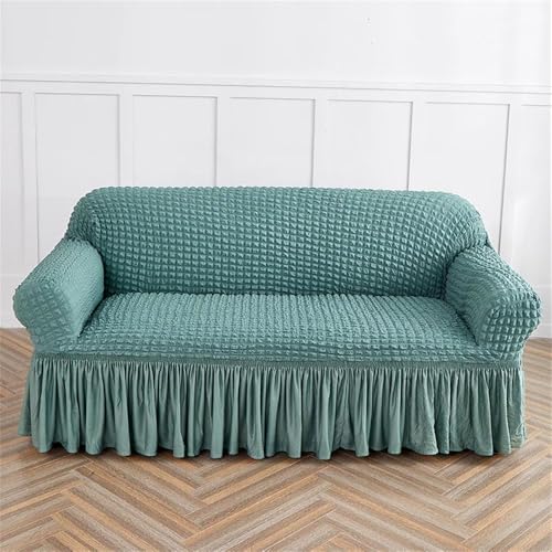 YDHSIKK Sofabedeckung l Form, Geschenk des Vaters, Seersucker-Sofabezug mit Rüschensaum, Mehrfarbig, mehrere Größen(Ztkjbh003,190x230cm) von YDHSIKK
