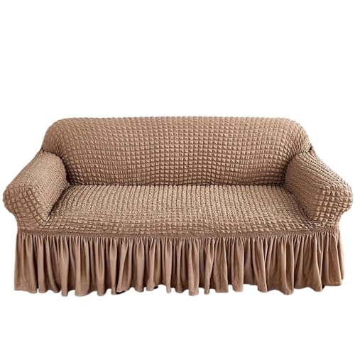 YDHSIKK Sofabedeckung l Form, Geschenk des Vaters, Seersucker-Sofabezug mit Rüschensaum, Mehrfarbig, mehrere Größen(Ztkjbh007,190x230cm) von YDHSIKK