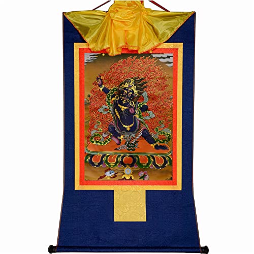 YDHSIKK Tibetische buddhistische Thangka Wand hängend, Thangka Buddhistischer Brokat-Wandteppich Vajrapani Meditation Zen-Dekor Mehrfarbig Mehrere Größen(Blue,XL(120cm*82cm)) von YDHSIKK