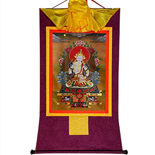 YDHSIKK Tibetische buddhistische Thangka Wand hängend, Thangka Wandbehang Brokat buddhistischen Wandteppich Vajrasatva Multicolor mehrere Größen Home Decor(Purple,Small(35cm*27cm)) von YDHSIKK