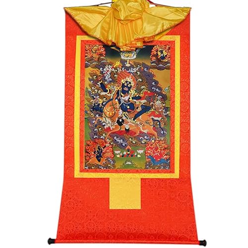 YDHSIKK Tibetische buddhistische Thangka Wand hängend, Thangka Wandteppich, tibetisch-buddhistischer Wandbehang, Palden Lhamo, Mehrfarbig, mehrere Größen(Red,Large(85cm*63cm)) von YDHSIKK