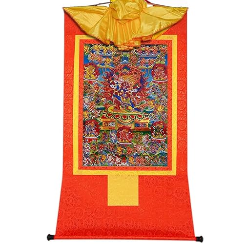 YDHSIKK Tibetische buddhistische Thangka Wand hängend, Tibetisch-buddhistisches Thangka-Gemälde, Wandteppich, 58 zornige Gottheiten, Bardo Thodol, Mehrfarbig, mehrere Größen(Red,Small(35cm*27cm)) von YDHSIKK