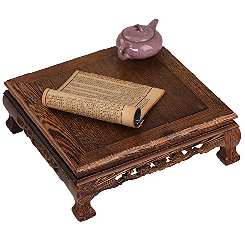 kleiner altar tischschrein mit Riser Hand Carved Wooden Schrein Tisch, Mni Puja Tisch Alter Wiccan Hexcraft Personal Altar Buddhist Statue Stand (Long) von YDHSIKK