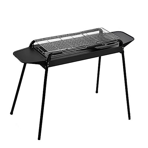 tragbarer faltbarer Holzkohlegrill, Grill im Freie Barbecue-Grill, Abnehmbarer höhenverstellbarer BBQ-Grill, Tragbarer BBQ-Grill, mit Seitenablagen, Grillnetz und Platzierungsnetz(B) von YDHSIKK