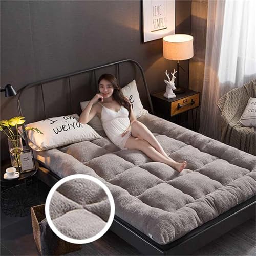 tragbarer faltbarer Holzkohlegrill, Grill im Freie Faltbare, aufrollbare japanische Futon-Matratze for den Boden, vielseitig verwendbar, Grau, Gelb, mehrere Größen(Grey,60x120cm) von YDHSIKK