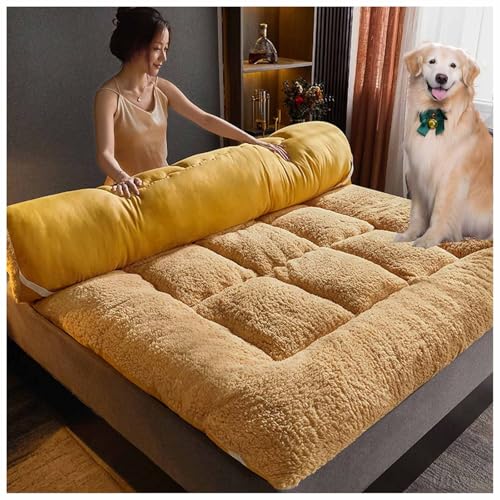 tragbarer faltbarer Holzkohlegrill, Grill im Freie Japanische Futonmatratze, 3,15 Zoll, 8 cm, mehrfarbig, mehrere Größen(Yellow,200x220cm) von YDHSIKK