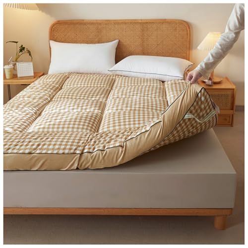 tragbarer faltbarer Holzkohlegrill, Grill im Freie Japanische Tatami-Futon-Bodenmatratze, mehrfarbig, mehrere Größen(Brown Plaid,100x200cm) von YDHSIKK
