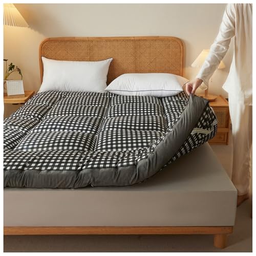 tragbarer faltbarer Holzkohlegrill, Grill im Freie Japanische Tatami-Futon-Bodenmatratze, mehrfarbig, mehrere Größen(Gray Plaid,120x200cm) von YDHSIKK