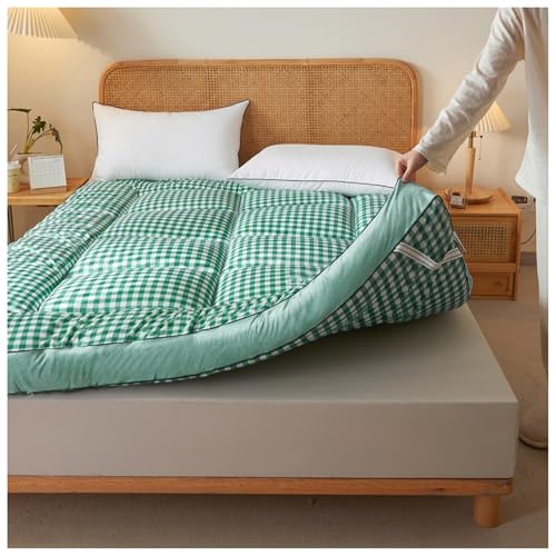 tragbarer faltbarer Holzkohlegrill, Grill im Freie Japanische Tatami-Futon-Bodenmatratze, mehrfarbig, mehrere Größen(Green Plaid,180x200cm) von YDHSIKK