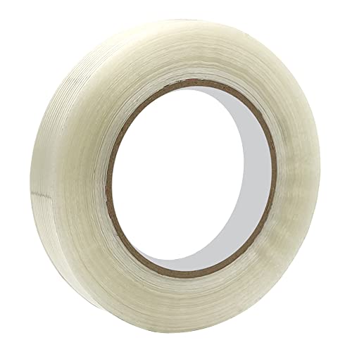 YDHfdc 1 Rollen Filamentband 20mm x 50m Glasfaservestärkt Packband Transparent Filament Klebeband Fadenverstärkt Zum Umreifen, Fixieren und Reparieren von Gegenständen von YDHfdc