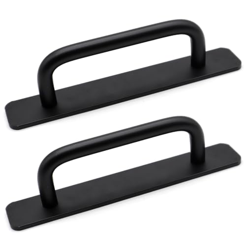 YDHfdc 2 Stück Selbstklebende Möbelgriffe 147mm Aluminium Türgriffe Bohrfreier Griff für Küche, Badezimmer, Kleiderschrank, Schiebetür, Schwarz von YDHfdc
