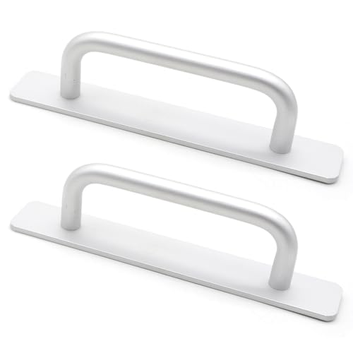 YDHfdc 2 Stück Selbstklebende Möbelgriffe 147mm Aluminium Türgriffe Bohrfreier Griff für Küche, Badezimmer, Kleiderschrank, Schiebetür, Silber von YDHfdc