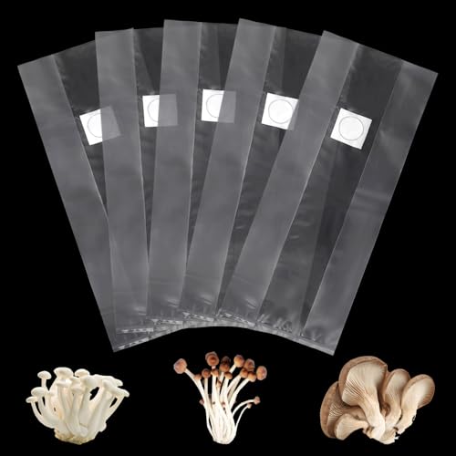 YDHfdc 20 Stück Pilzzucht Beutel 32 x 50 cm Mushroom Spawn Grow Bag PP Pilz Pflanzbeutel mit Filter Pilze Züchten Beutel Reißfest und Stark für Pilze Getreide von YDHfdc