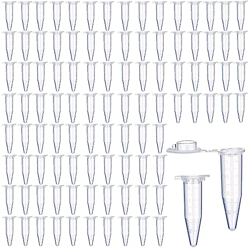 YDHfdc Mikro Zentrifugenröhrchen 100 Stücke 1,5 ML Klar Konisch Mikro Zentrifugenröhrchen mit Snap Cap Kunststoff Reaktionsgefäße Stoffkapseln von YDHfdc