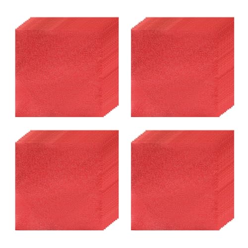 100 Pcs 3,54 × 3,54 Zoll （9 × 9 Cm） Aluminiumfolienblätter, Große Quadratische Lebensmittelpapiere Für Süßigkeitenherstellung, Schokoladenverpackung, Backen, Ges(Size:Orange Peel Surface,Color:rot) von YDJIANCAI