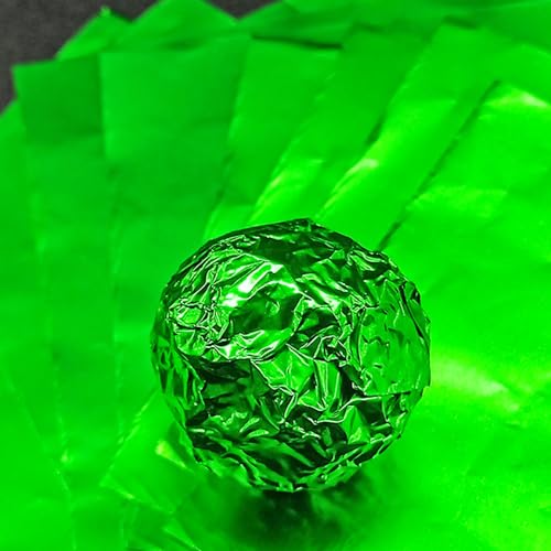 100 Pcs 5,9 × 5,9 Zoll （15 × 15 Cm） Jumbo Extra Large Food Praping Papers, Quadratische Aluminiumfolienblätter Für Bbq Bakery Backies, Big Candy Chocolate -ver(Size:Orange Peel Surface,Color:grün) von YDJIANCAI