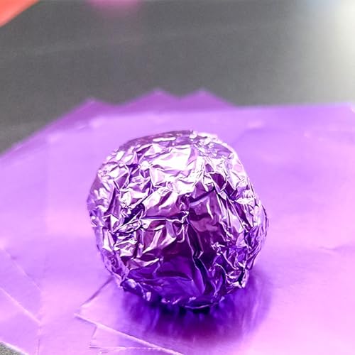 100 Pcs 5,9 × 5,9 Zoll （15 × 15 Cm） Jumbo Extra Large Food Praping Papers, Quadratische Aluminiumfolienblätter Für Bbq Bakery Backies, Big Candy Chocolate -verpa(Size:Smooth surface,Color:Lavender) von YDJIANCAI
