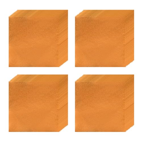 100 Stück Extragroße Alufolie Blätter 15x15cm Lebensmittelecht, Quadratische Lebensmittelverpackung für Grillen, Backwaren, Großformatige Süßigkeiten und Ges(Size:Orange Peel Surface,Color:orange) von YDJIANCAI