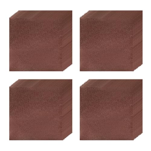 100 Stück Extragroße Alufolie Blätter 15x15cm Lebensmittelecht, Quadratische Lebensmittelverpackung für Grillen, Backwaren, Großformatige Süßigkeiten und Gesch(Size:Orange Peel Surface,Color:braun) von YDJIANCAI