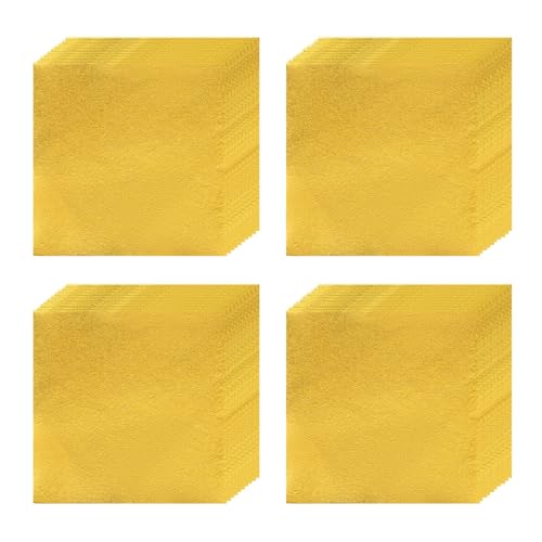 100 Stück Extragroße Alufolie Blätter 15x15cm Lebensmittelecht, Quadratische Lebensmittelverpackung für Grillen, Backwaren, Großformatige Süßigkeiten und Geschenkv(Size:Orange Peel Surface,Color:Gold) von YDJIANCAI