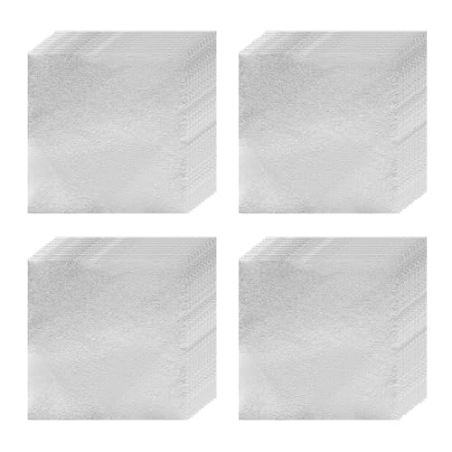 100 Stück Lebensmittelechte Alufolie Blätter 10x10cm, Großes Quadratisches Format für Süßigkeitenverpackung, Schokoladen, Gebäck, Geschenkverpackung und Partydek(Size:Orange Peel Surface,Color:Silver) von YDJIANCAI