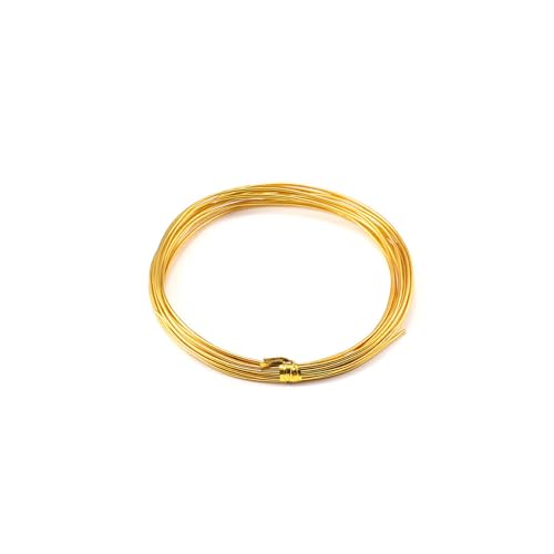 1mm Aluminium -handwerksdraht, 16,4 Fuß/5m Farbige Kunstdrahtrollen Für Schmuckherstellung, Diy -skulptur, Modellhandwerk, Perlen- Und Künstlerische Projekte (versch(Color:Gold) von YDJIANCAI