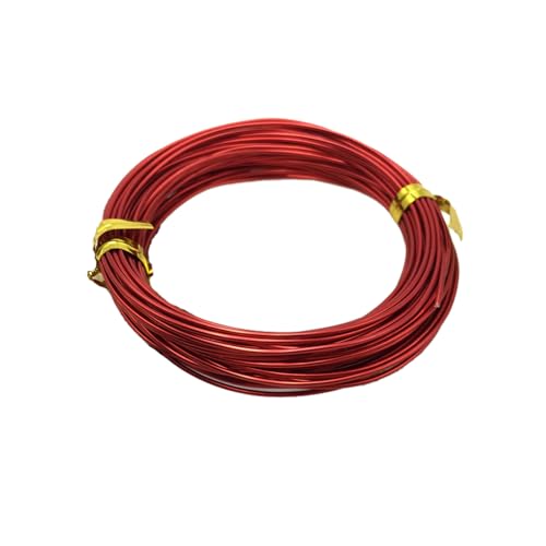 3mm Mehrfarbiger Aluminium Basteldraht, 5M(16.4 FUSS) Rolle für Skulptur, Modellbau, Drahtwickeln, Schmuckherstellung, Floristik, Perlenarbeiten und DIY Bastelbedarf(Color:rot) von YDJIANCAI