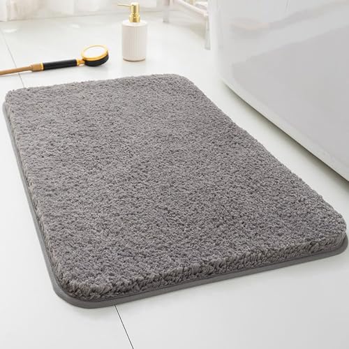 Badezimmerteppiche, Dicke Weiche Absorbierende Chenille, Schnelle Trockene Mikrofasermatten, Maschinenwaschbare Duschboden Teppiche, Bademat -läufer, Badezimmer(Size:23.62 × 35.43 in,Color:dark gray) von YDJIANCAI