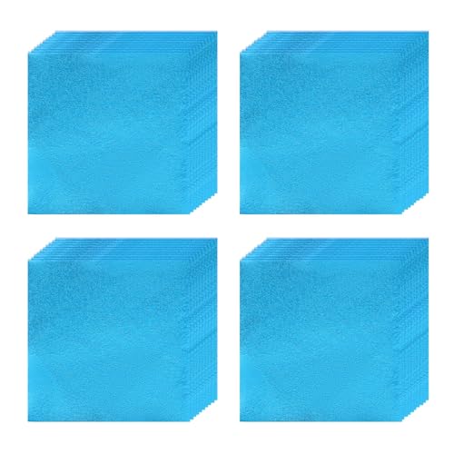 Lebensmittelechte Quadratische Alufolie für Bonbonverpackung (100 Stück) -10x10cm für Selbstgemachte Pralinen, Deko für Gebäck, Valentinstagsgeschenke, Hochzei(Size:Orange peel surface,Color:Blue) von YDJIANCAI