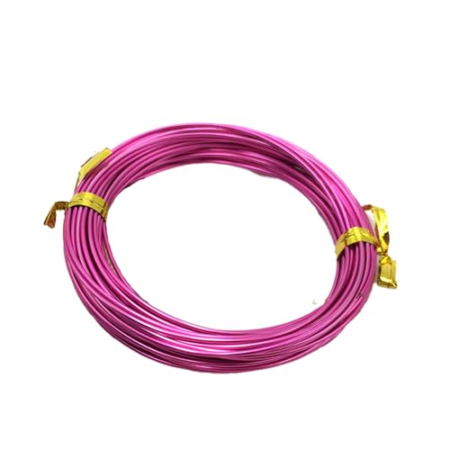 YDJIANCAI Weicher Aluminium Basteldraht - 1 Rolle - 3 Meter (9.84ft) Lang - 2mm Dicke - Bunt - Für Schmuckherstellung, Deko-Kränze, Kunstblumen und DIY Bastelprojekte(Size:9.84ft/3m,Color:Rose Red) von YDJIANCAI
