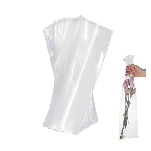 YDJIANCAI 100 Pack -Lange Plastikärmel - 2,75 Mil Klare Flat -Open -end -Poster -Taschen Für Blaupause, Kunstwerke, Große Schmal(Size:2.75×9.44in（7×24）) von YDJIANCAI