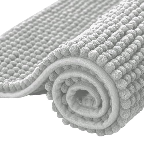 YDJIANCAI Badezimmerteppiche, Dicke Weiche Absorbierende Chenille, Schnelle Trocken(Size:15.74 × 23.62 in,Color:Hellgrau) von YDJIANCAI