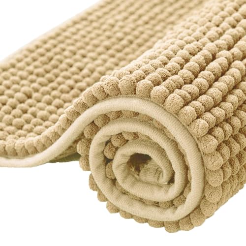 YDJIANCAI Badezimmerteppiche, Dicke Weiche Absorbierende Chenille, Schnelle Trocken(Size:15.74 × 23.62 in,Color:Kamel) von YDJIANCAI