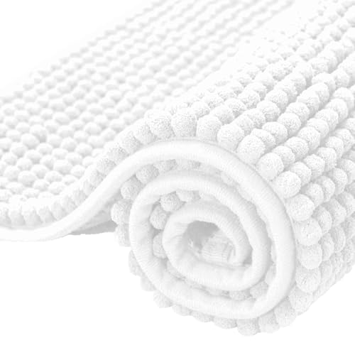 YDJIANCAI Badezimmerteppiche, Dicke Weiche Absorbierende Chenille, Schnelle Trocken(Size:15.74 × 23.62 in,Color:Weiß) von YDJIANCAI