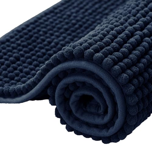 YDJIANCAI Badezimmerteppiche, Dicke Weiche Absorbierende Chenille, Schnelle Trocken(Size:19.68 × 31.49in,Color:Dunkelblau) von YDJIANCAI