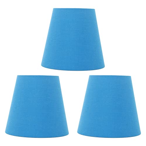 3pcs Stoffstofflampenschatten Innovative E14 Intervention Typ Moderner Stofflampenschirm Staubabdeckung für Schlafzimmer Bett (Blau) von YDRCESMI