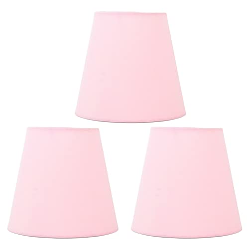 3pcs Stoffstofflampenschatten Innovative E14 Intervention Typ Moderner Stofflampenschirm Staubabdeckung für Schlafzimmer Bett (Hellrosa) von YDRCESMI