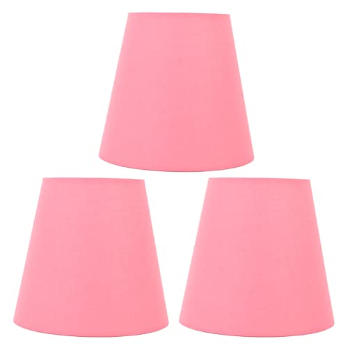3pcs Stoffstofflampenschatten Innovative E14 Intervention Typ Moderner Stofflampenschirm Staubabdeckung für Schlafzimmer Bett (Rosa) von YDRCESMI