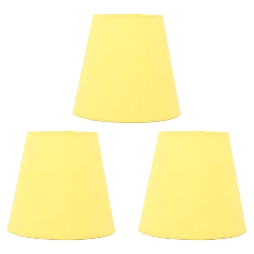 3pcs Stoffstofflampenschatten Innovative E14 Intervention Typ Moderner Stofflampenschirm Staubabdeckung für Schlafzimmer Bett (Zitronengelb) von YDRCESMI