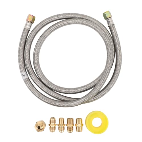 YDRCESMI 7pcs 6ft RV Gaslinie -Schlauchverlängerung mit Schnellverbindungsanschlüssen Edelstahl Hochdruckschlauchverlängerung für RV -Tankanhänger Van Fire Pit Gasgrill und mehr von YDRCESMI